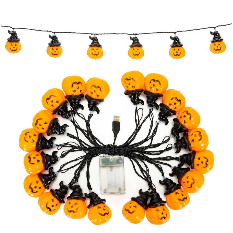 Girlanda na Halloween 20 LED dynie łańcuch świetlny 5 m na baterie IP44 świecąca dekoracja