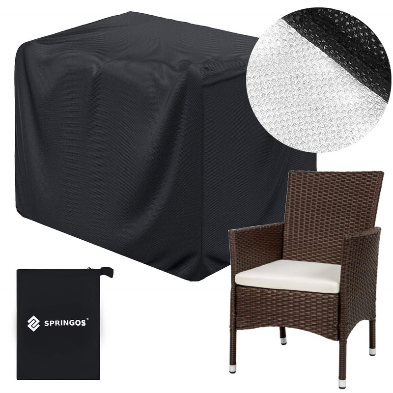 Pokrowiec na krzesła ogrodowe 120 x 75 x 70 cm czarny, wodoodporny