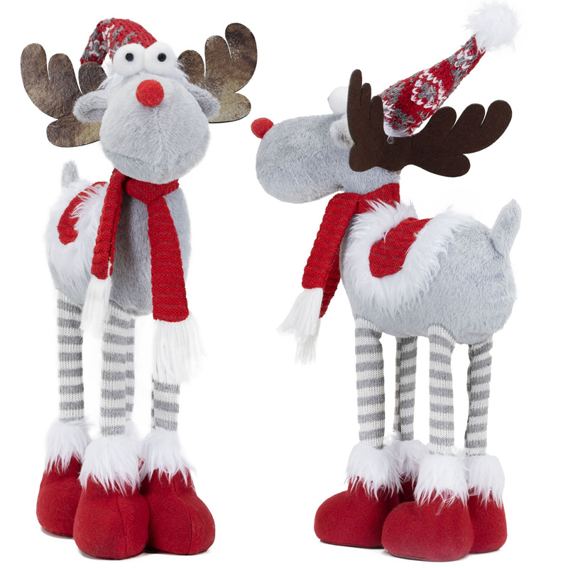 Świąteczny renifer 52 cm ozdoba na święta figurka bożonarodzeniowa