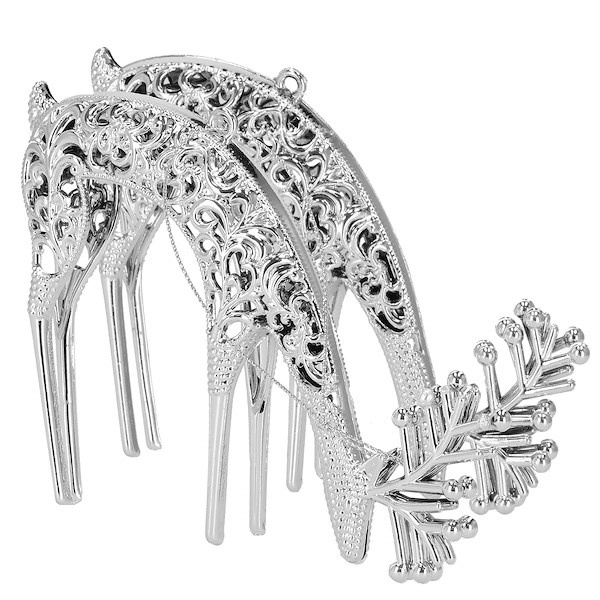 Zawieszki choinkowe 2 szt. renifer ażurowy srebrna