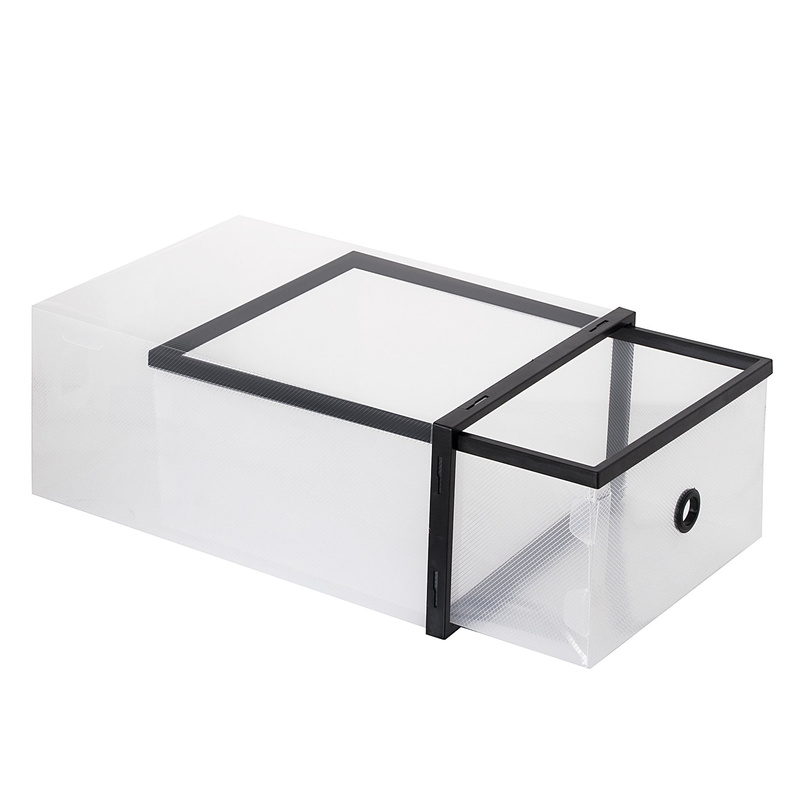 Organizer na buty z otwieraną szufladą 35x23x12 cm pudełko na buty przezroczyste
