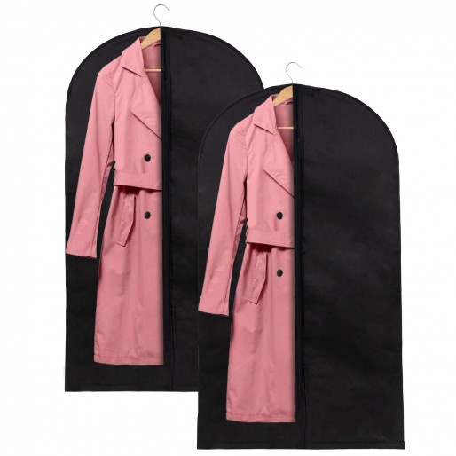 Pokrowiec na ubrania 2 szt. garnitur 130 cm z suwakiem zestaw czarny