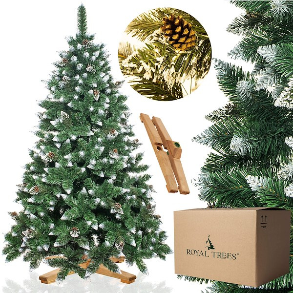 Choinka sztuczna z szyszkami Premium Royal Trees 220 cm sosna diamentowa ośnieżona