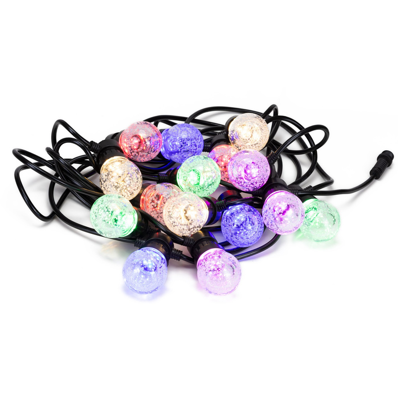 Lampki żarówki 15 Led oświetlenie choinkowe zewnętrzne solarne 10,5 m multikolor
