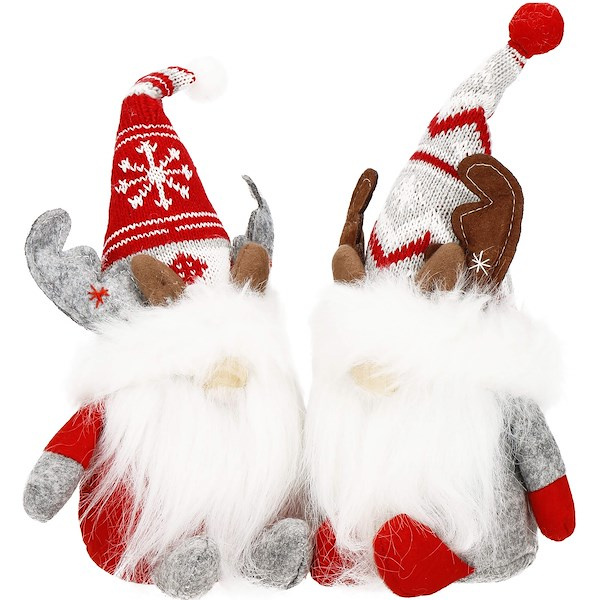 Skrzaty 27 cm ozdoba świąteczna 2 szt. renifer krasnal świąteczny, gnom