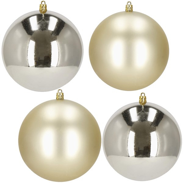 Bombki choinkowe 4 szt. zawieszki na choinkę ozdoby świąteczne 12 cm szampańskie