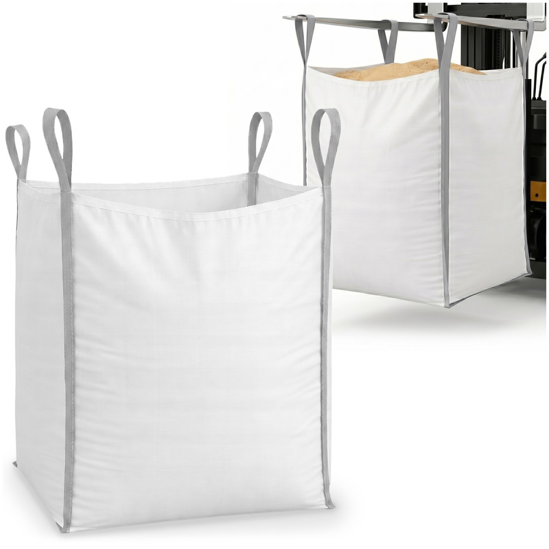 Worek Big bag na gruz 1000 kg wytrzymały 145x90x90 cm kontener z uchwytami biały