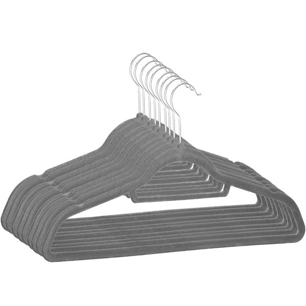 Wieszaki na ubrania 9 szt. welurowe zestaw premium szary