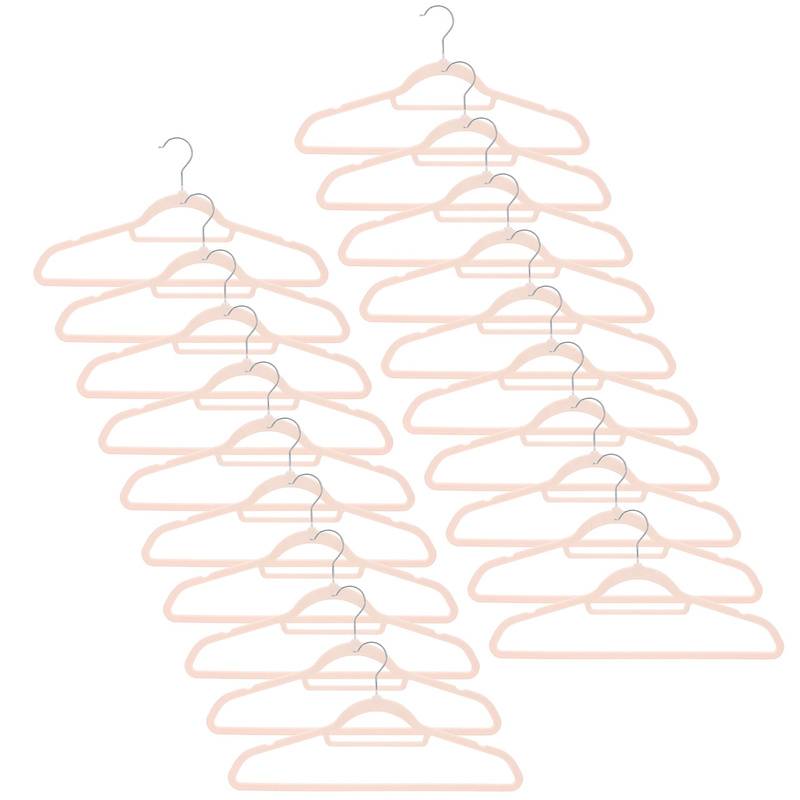 Wieszaki welurowe na ubrania komplet 20 szt. odzieżowe do szafy pudrowy róż