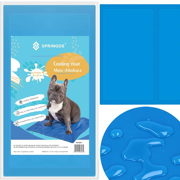 Mata chłodząca dla psa i kota 40x30 cm mata żelowa niebieska