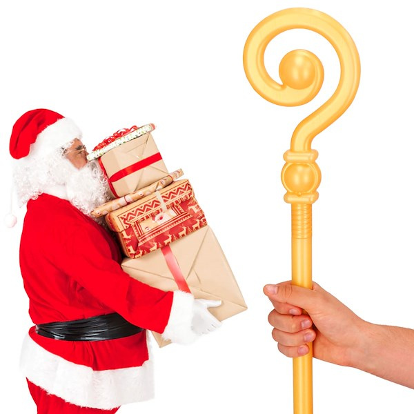 Laska św. Mikołaja, Pastorał 145 cm laska składana złota