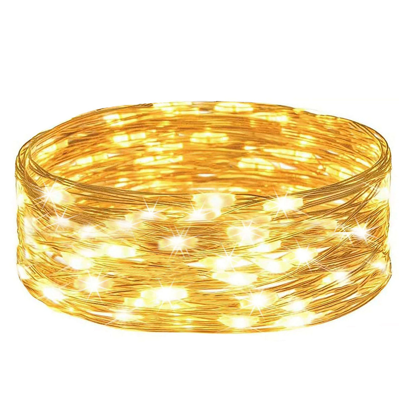 Lampki choinkowe 20 LED druciki mikro na baterie biały ciepły