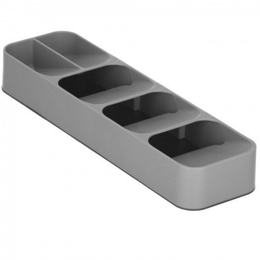 Organizer do szuflady na sztućce 5 przegródek, wielofunkcyjny wkład, pojemnik szary