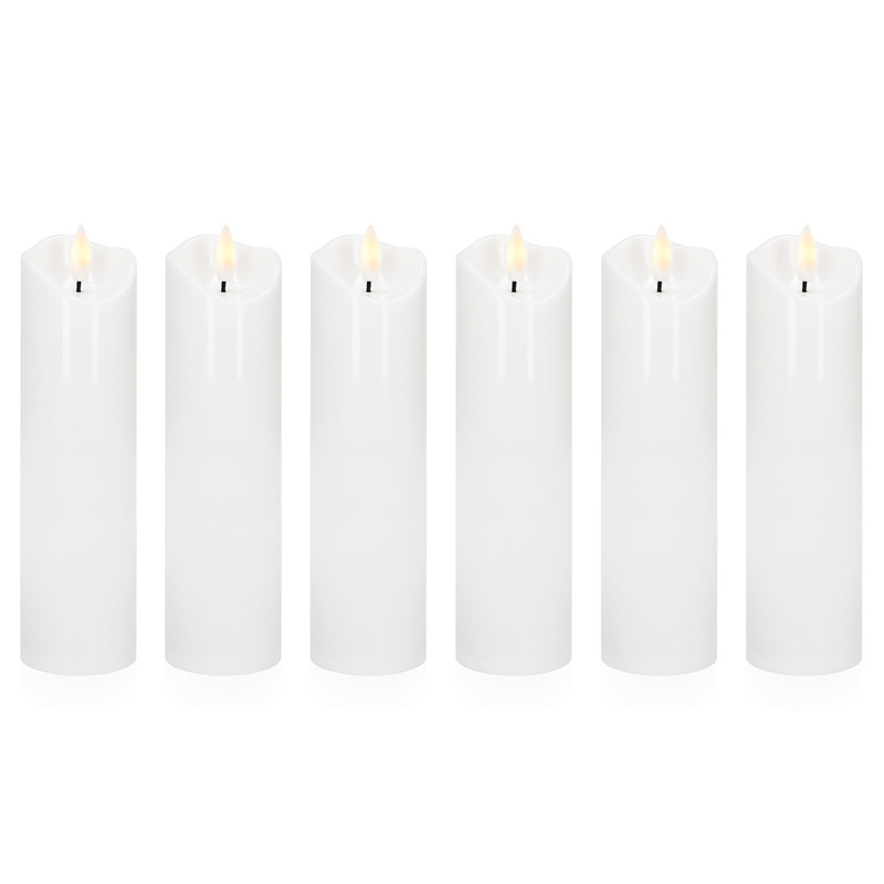 Wkłady Led do znicza 6 szt. świeczki elektryczne 18,5 cm świece na baterie ruchomy płomień