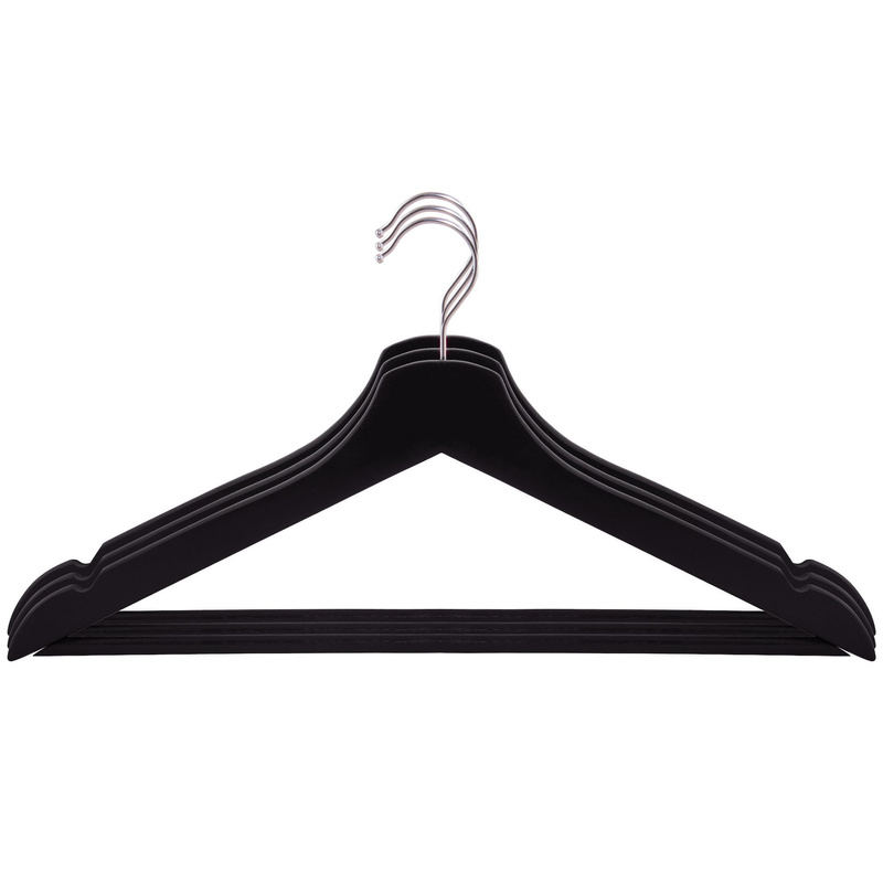 Wieszaki na ubrania drewniane zestaw 3 szt. czarne