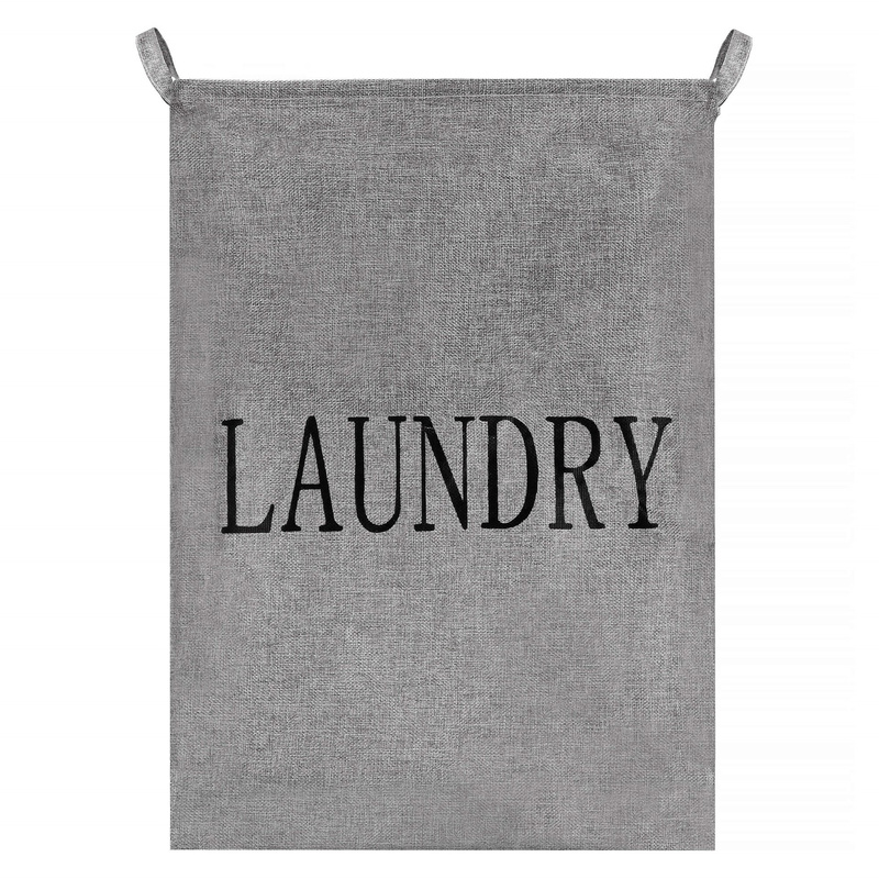 Kosz na pranie 81 L z uszami organizer szary