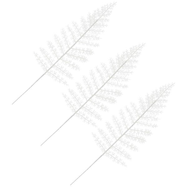 Gałązka świąteczna liść 3 szt. ozdoba do stroika 44 cm biały