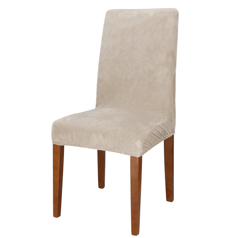 Pokrowiec na krzesło elastyczny uniwersalny ciemny beżowy