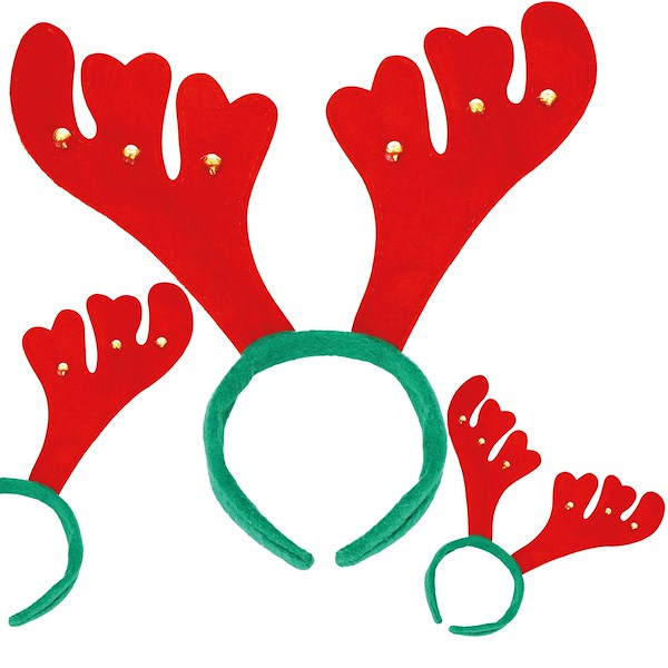 Rogi renifera opaska na głowę świąteczna ozdoba z dzwoneczkami