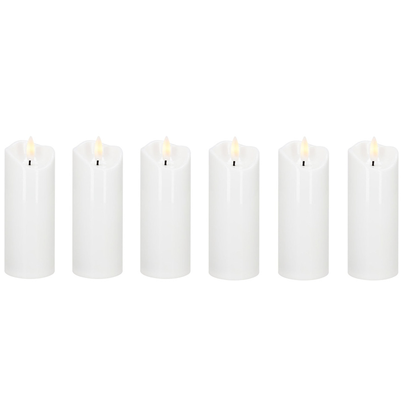 Świece LED 6 szt. elektryczne 13,5 cm świeczki na baterie, wkłady do znicza ruchomy płomień