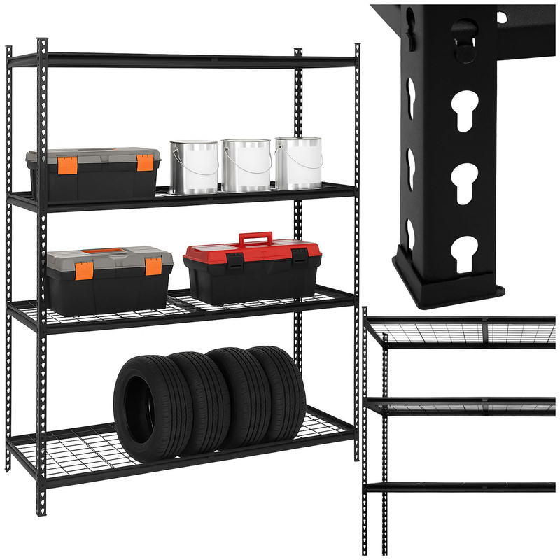 Regał stalowy magazynowy 4 półki 183x150x54 cm 1600 kg do garażu, piwnicy