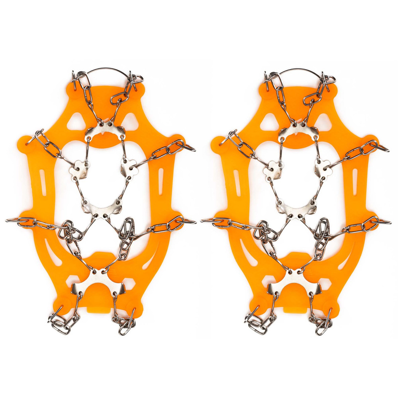 Raczki na buty turystyczne stalowe antypoślizgowe nakładki rozmiar 40-45 pomarańczowe