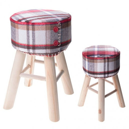 Pufa tapicerowana, świąteczny taboret 42 cm podnóżek