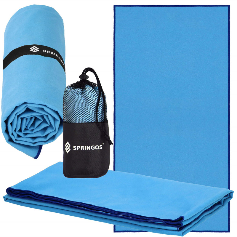 Ręcznik plażowy z mikrofibry 180x90 cm szybkoschnący ręcznik na basen niebieski