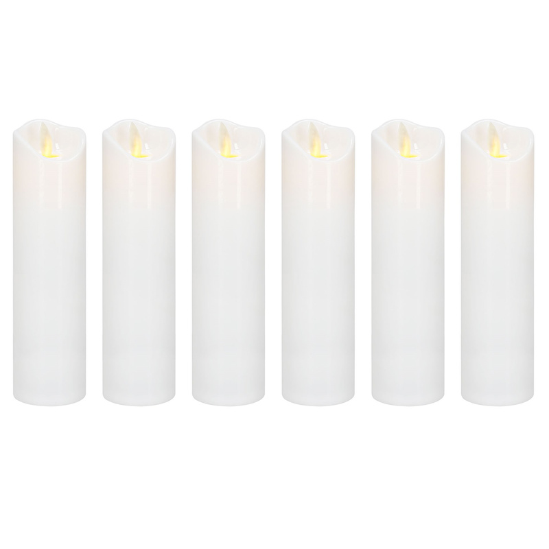 Świece LED elektryczne 6 szt. 18,5 cm świeczki na baterie, wkłady do znicza ruchomy płomień