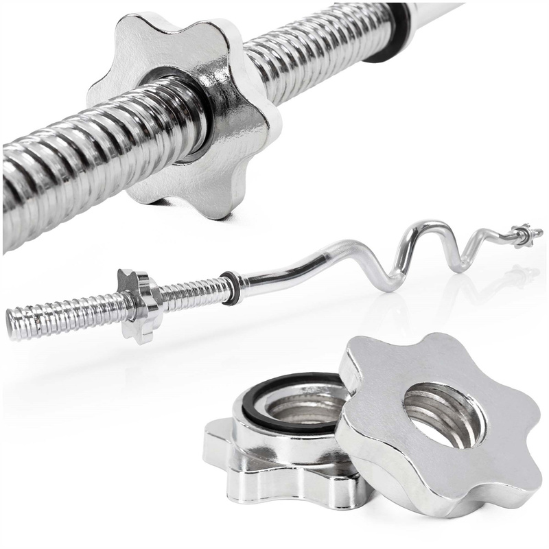 Gryf do sztangi mocno łamany 120 cm stal chromowana 2 zaciski 25 mm