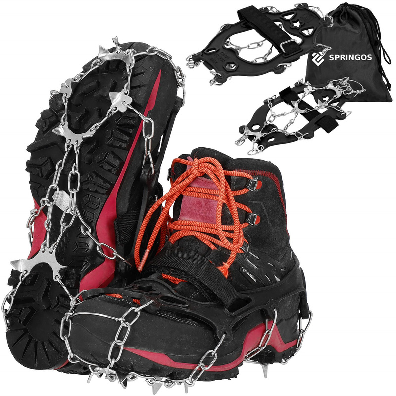 Raczki na buty turystyczne stalowe antypoślizgowe nakładki rozmiar 36-40