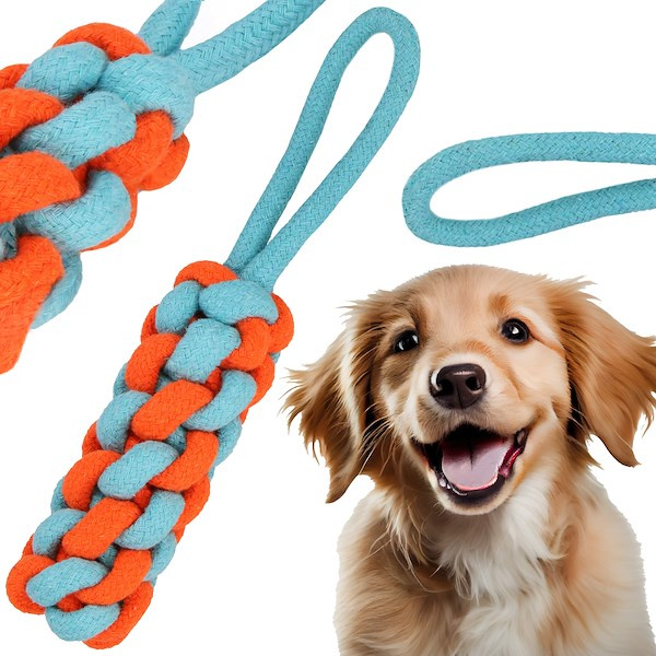 Gryzak dla psa sznur bawełniany pleciony zabawka do gryzienia lina 29 cm