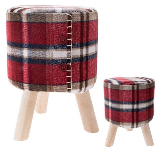 Pufa tapicerowana, świąteczny taboret 38 cm podnóżek