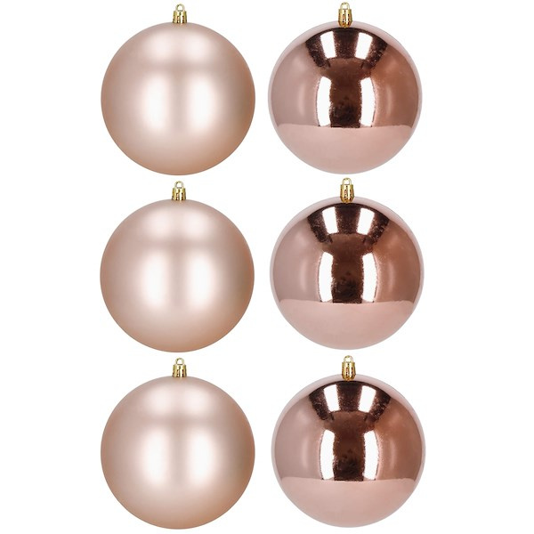 Bombki choinkowe 6 szt. ozdoby świąteczne zestaw 10cm rose gold