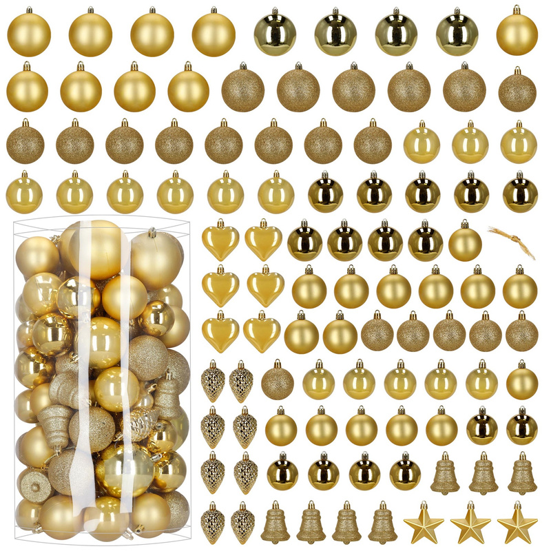 Bombki choinkowe zestaw 100 szt. ozdoby świąteczne do stroika, nietłukące, złote