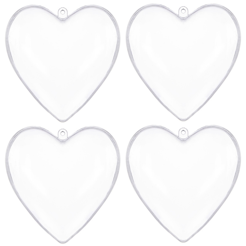 Bombki akrylowe 6cm serce plastikowe decoupage zestaw 4 szt.