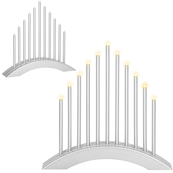 Świecznik adwentowy 11 świec LED, srebrny