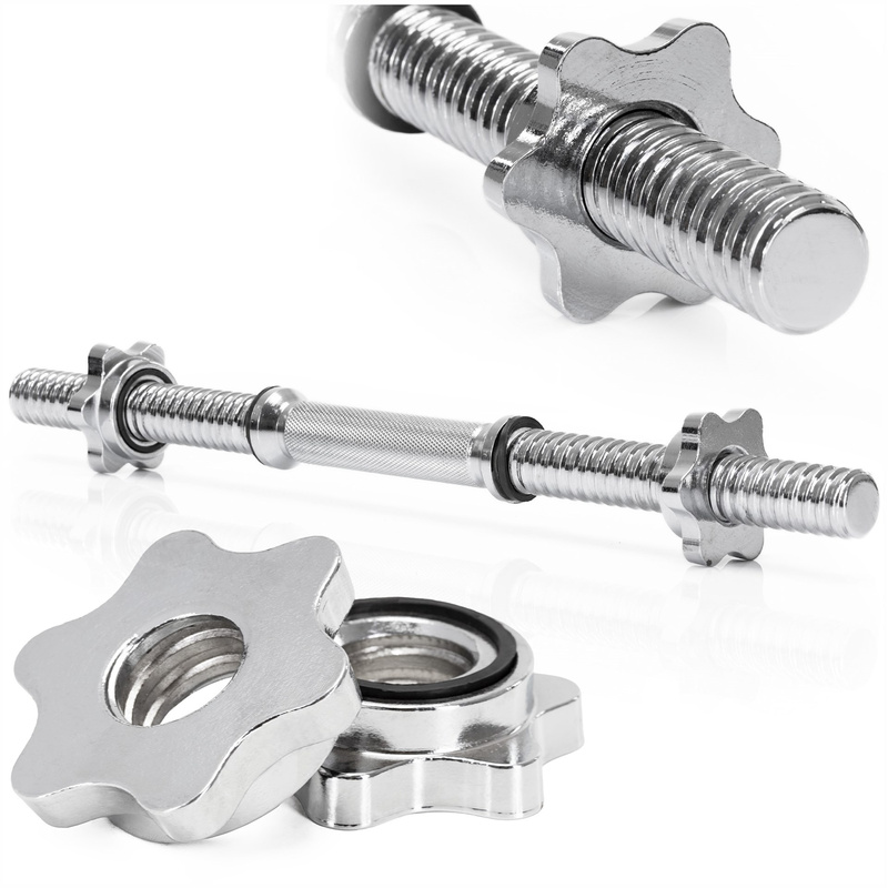 Gryf krótki 48 cm do treningu siłowego, do hantli 28 mm stal chromowana