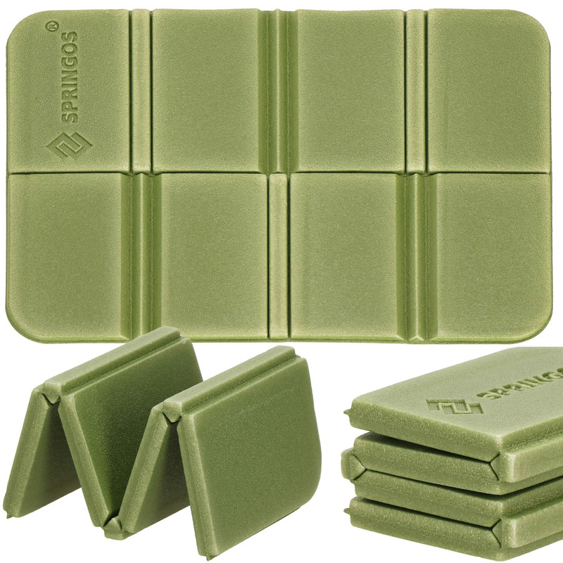 Mata turystyczna 37,5x28 cm biwakowa z pokrowcem, wodoodporna zielona