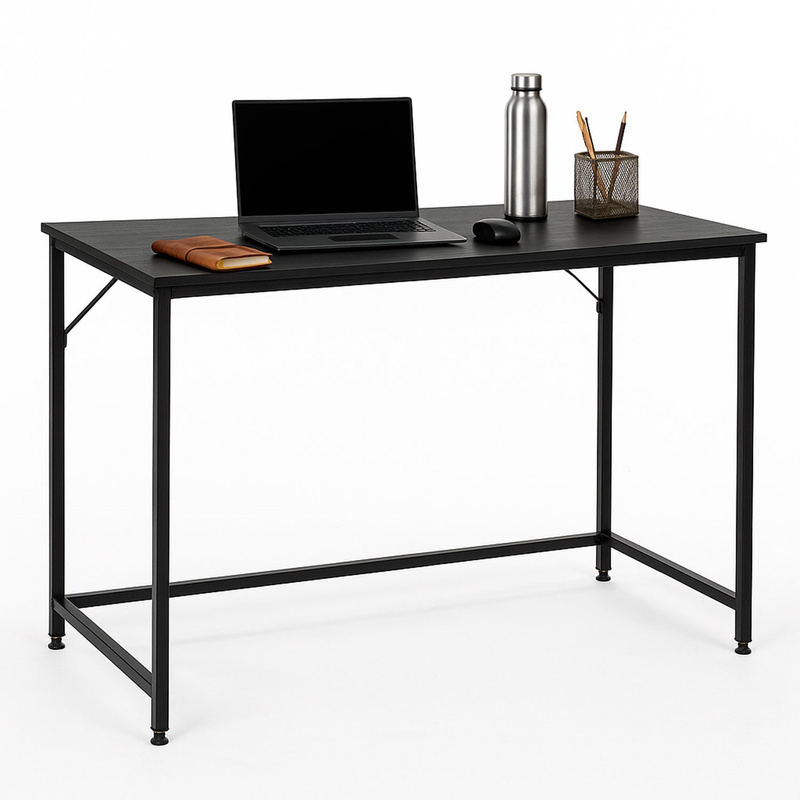 Biurko loft 100x50x76 cm młodzieżowe industrialne, stolik komputerowy nowoczesny, czarne