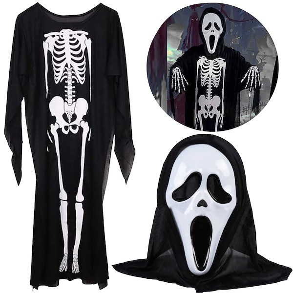 Strój kościotrupa na Halloween szkieletor maska ozdoby na Halloween