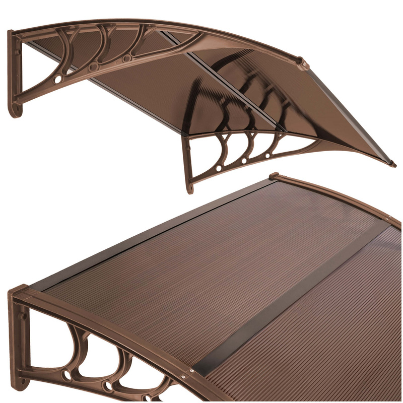 Zadaszenie łukowe nad drzwi, daszek do drzwi wejściowych, balkonowych, tarasowych 120x80 brązowy