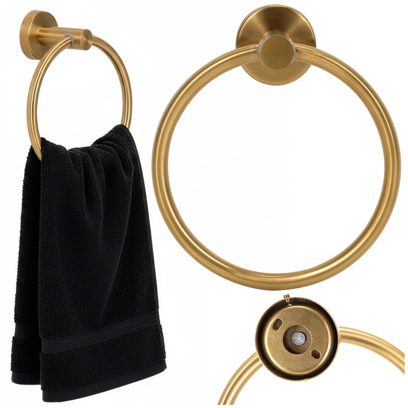 Wieszak łazienkowy na ręczniki, okrągły 14 cm uchwyt na ręcznik, złoty