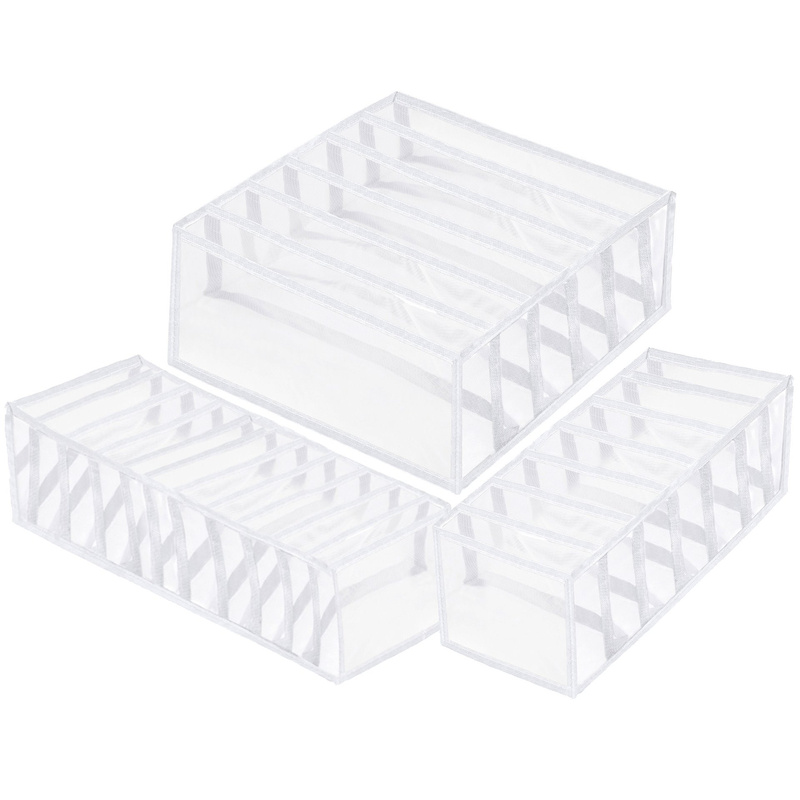 Organizer do szuflady na bieliznę z przegródkami biały