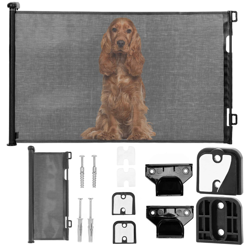 Barierka zabezpieczająca na schody 80 cm roleta do drzwi zwijana ochronna czarna