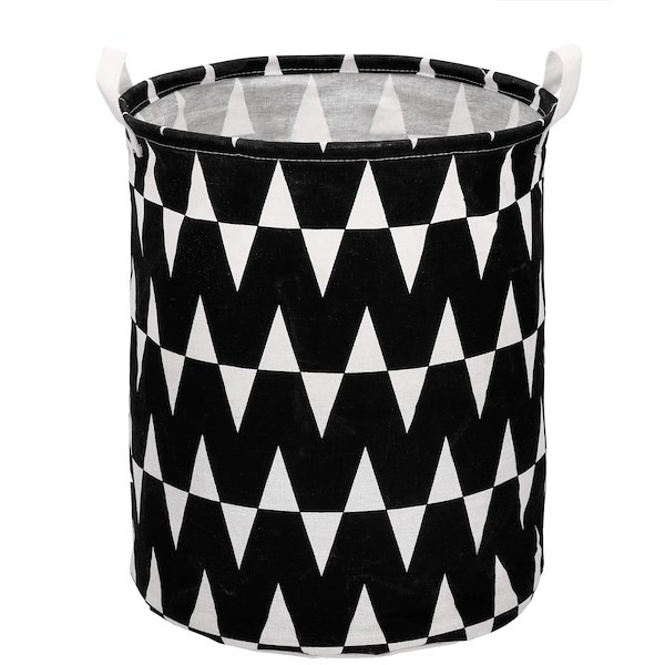 Kosz do przechowywania pojemnik na zabawki ubrania czarny zygzak