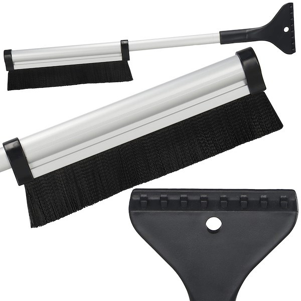 Skrobaczka do szyb 2w1 szczotka do odśnieżania samochodu z teleskopową rączką i miotełką