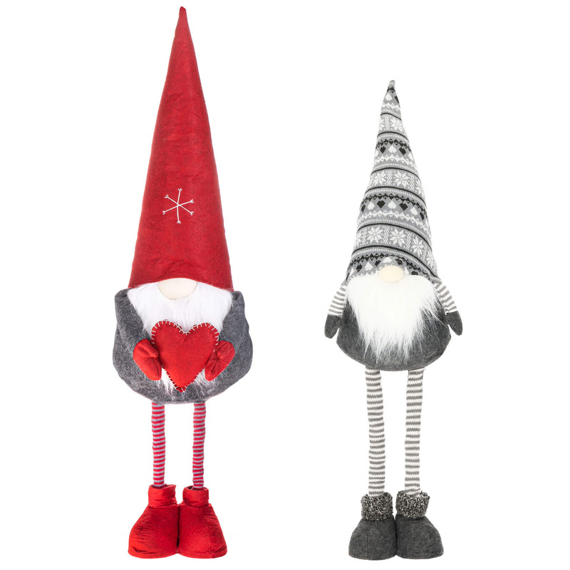 Para skrzatów 120cm ozdoba świąteczna, krasnal świąteczny, gnom na teleskopowych nóżkach