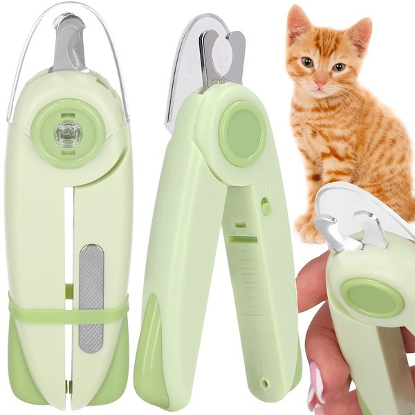 Cążki do pazurów dla psa i kota obcinacz stal nierdzewna nożyczki LED z pilnikiem