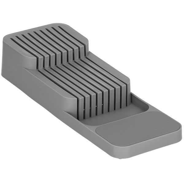 Organizer do szuflady na noże 9 przegródek, wielofunkcyjny wkład, pojemnik szary